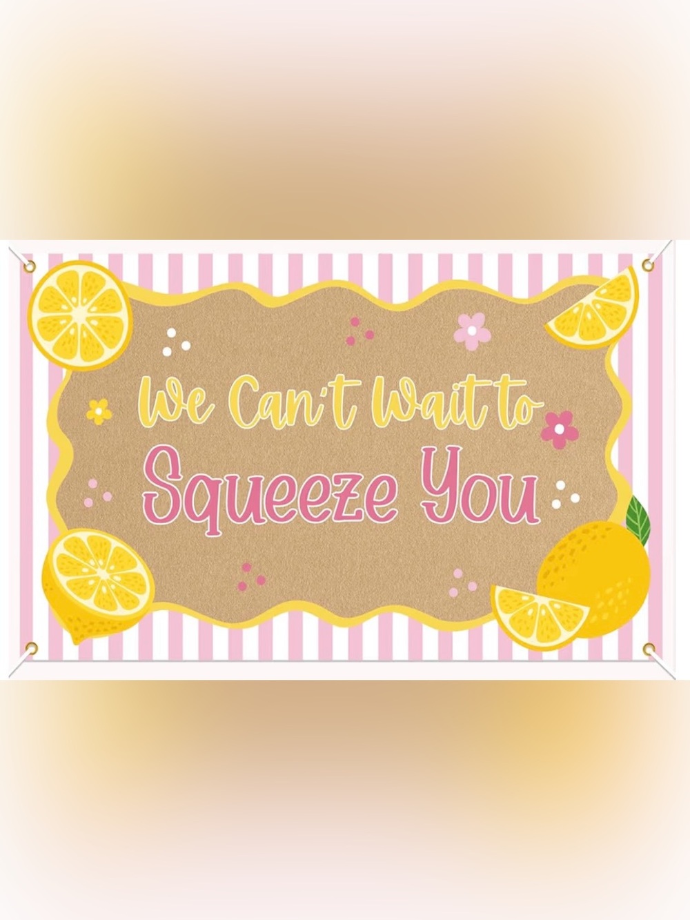 We Can't Wait to Squeeze Lemon Citrus You Backdrop Banner 5x3ft